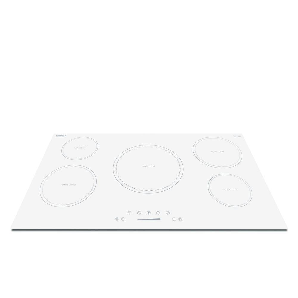 36 In. Electric Induction Cooktop in White with 5 Elements