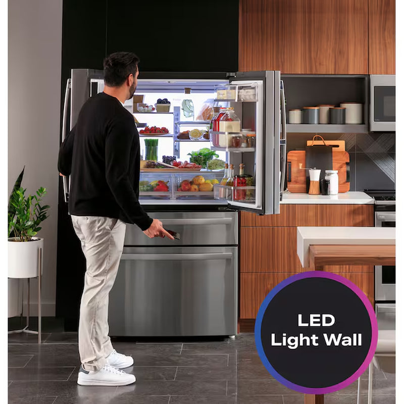 Profile Counter-Depth 22.4-Cu Ft 4 -Door 36-In Wide Smart Compatible French Door Refrirator with Ice Maker with Water and Ice Dispenser and Door within Door ( Finrprint-Resistant Stainless Steel ) ENERGY STAR Certified