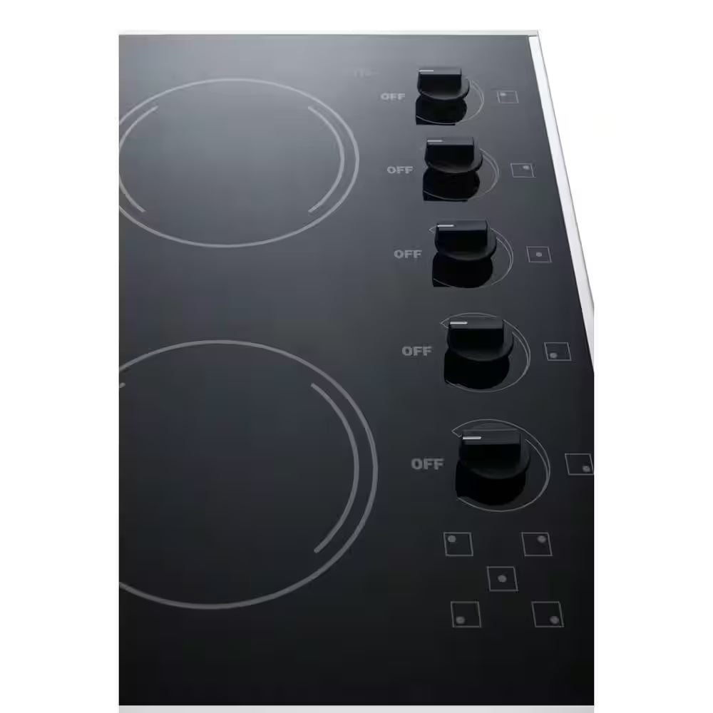 27 In. Radiant Electric Cooktop in Black with 5 Elements