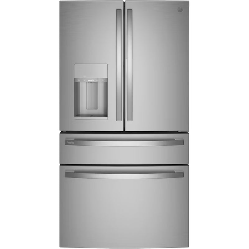 Profile Counter-Depth 22.4-Cu Ft 4 -Door 36-In Wide Smart Compatible French Door Refrirator with Ice Maker with Water and Ice Dispenser and Door within Door ( Finrprint-Resistant Stainless Steel ) ENERGY STAR Certified