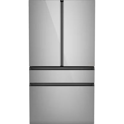 Counter-Depth 22.3-Cu Ft 4 -Door 36-In Wide Smart Compatible French Door Refrigerator with Ice Maker with Water and Ice Dispenser ( Matte Black with Brushed Stainless Handles ) ENERGY STAR Certified