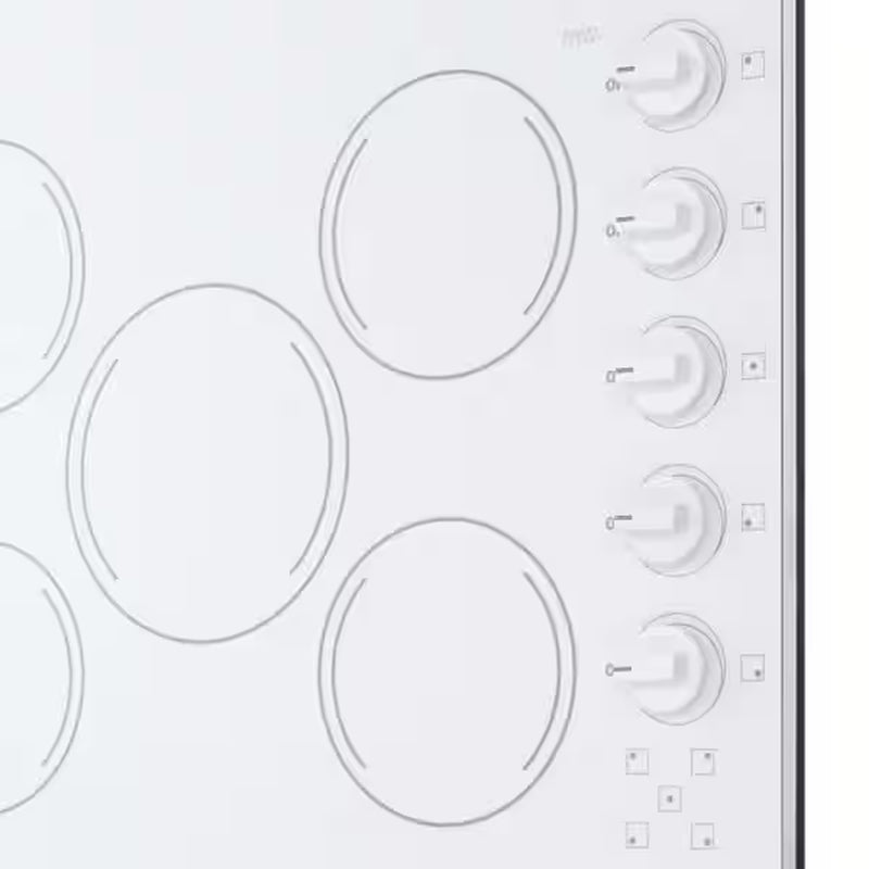 27 In. Radiant Electric Cooktop in White with 5 Elements