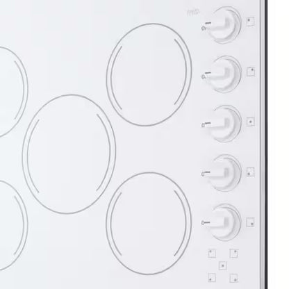 27 In. Radiant Electric Cooktop in White with 5 Elements