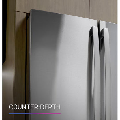 Profile Counter-Depth 22.4-Cu Ft 4 -Door 36-In Wide Smart Compatible French Door Refrirator with Ice Maker with Water and Ice Dispenser and Door within Door ( Finrprint-Resistant Stainless Steel ) ENERGY STAR Certified