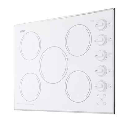 27 In. Radiant Electric Cooktop in White with 5 Elements