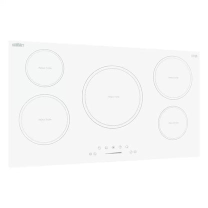 36 In. Electric Induction Cooktop in White with 5 Elements