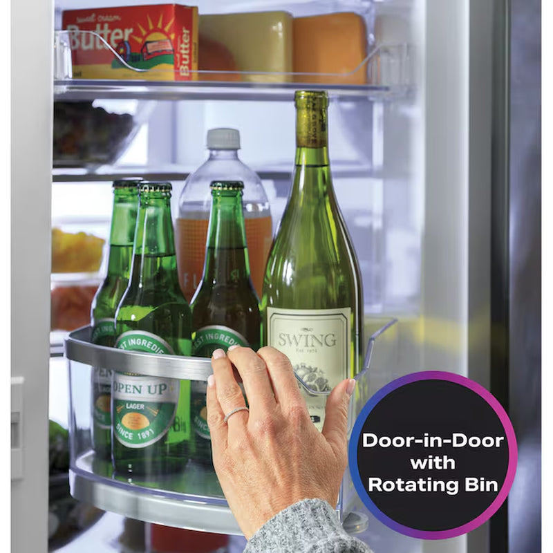 Profile Counter-Depth 22.4-Cu Ft 4 -Door 36-In Wide Smart Compatible French Door Refrirator with Ice Maker with Water and Ice Dispenser and Door within Door ( Finrprint-Resistant Stainless Steel ) ENERGY STAR Certified