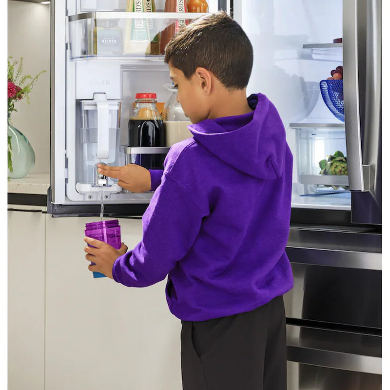 Profile Standard-Depth 28-Cu Ft 4 -Door 36-In Wide Smart Compatible French Door Refrirator with Ice Maker with Water Dispenser and Door within Door ( Finrprint-Resistant Stainless Steel ) ENERGY STAR Certified