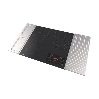 24 In. 4-Elements Smooth Electric Cooktop in Stainless Steel with Precision Glass Touch Controls and Double Power Zones