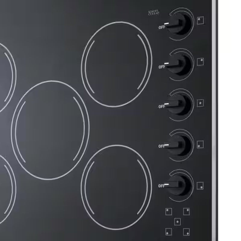 27 In. Radiant Electric Cooktop in Black with 5 Elements