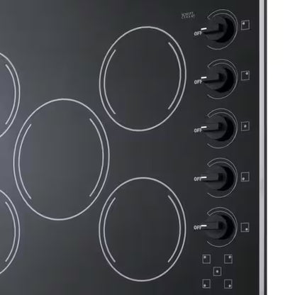 27 In. Radiant Electric Cooktop in Black with 5 Elements