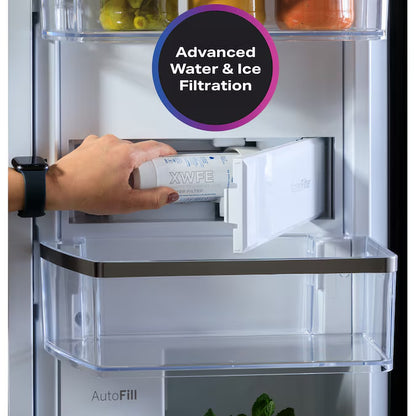Profile Counter-Depth 23.2-Cu Ft 4 -Door 36-In Wide Smart Compatible French Door Refrirator with Ice Maker with Water Dispenser ( Finrprint-Resistant Stainless Steel ) ENERGY STAR Certified