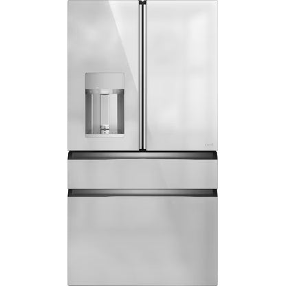 Counter-Depth 22.3-Cu Ft 4 -Door 36-In Wide Smart Compatible French Door Refrigerator with Ice Maker with Water and Ice Dispenser ( Matte Black with Brushed Stainless Handles ) ENERGY STAR Certified