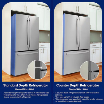 Profile Counter-Depth 23.2-Cu Ft 4 -Door 36-In Wide Smart Compatible French Door Refrirator with Ice Maker with Water Dispenser ( Finrprint-Resistant Stainless Steel ) ENERGY STAR Certified