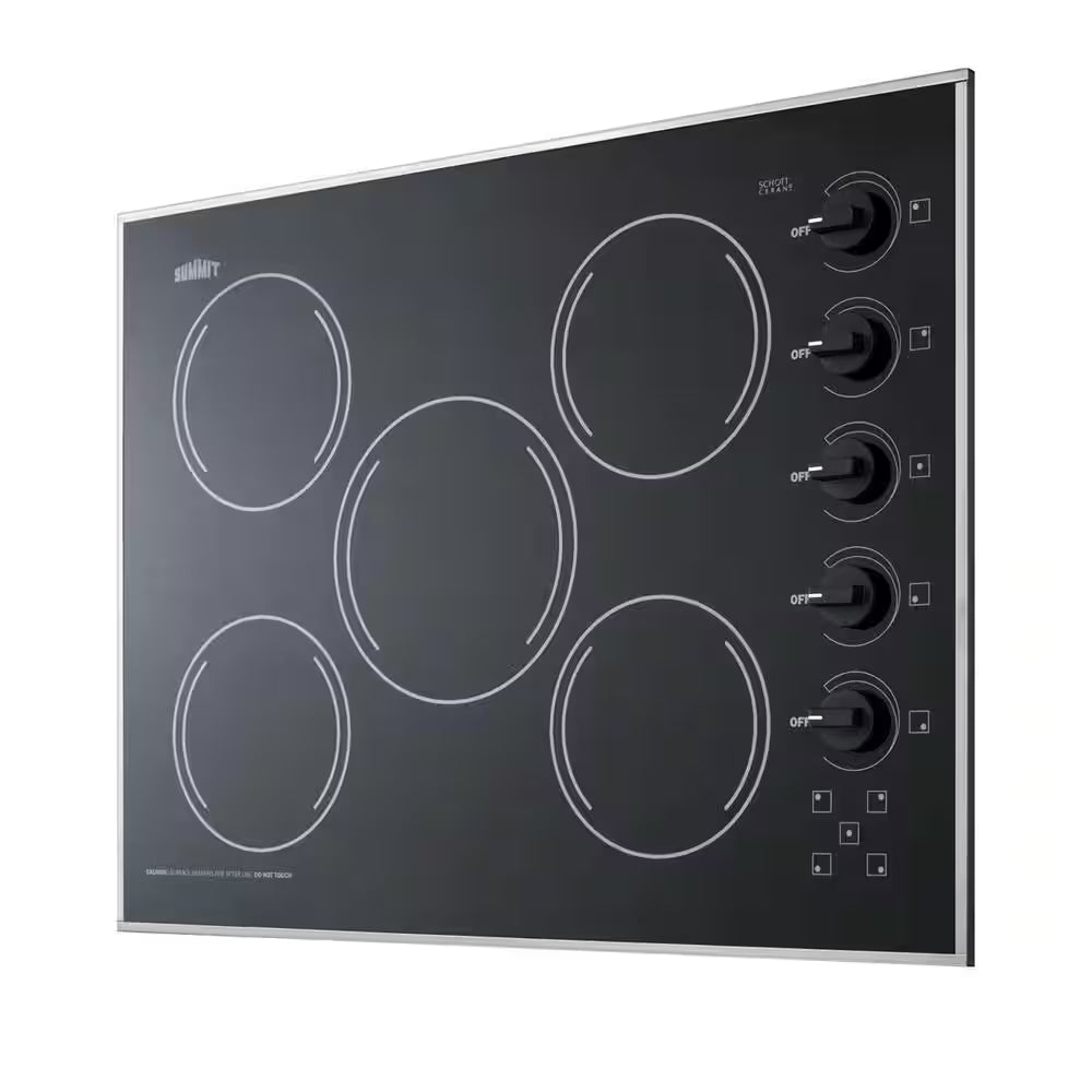 27 In. Radiant Electric Cooktop in Black with 5 Elements
