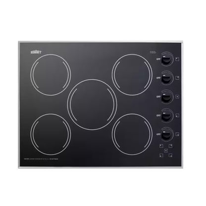 27 In. Radiant Electric Cooktop in Black with 5 Elements