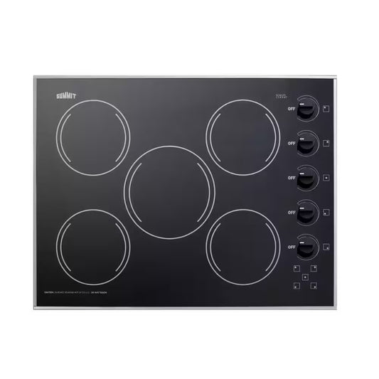 27 In. Radiant Electric Cooktop in Black with 5 Elements
