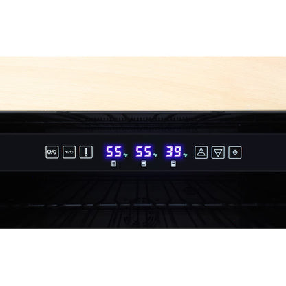 29.5-In W 135 -Bottles Stainless Steel/Wood Dual Zone Cooling Built-In/Freestanding Indoor Wine Cooler
