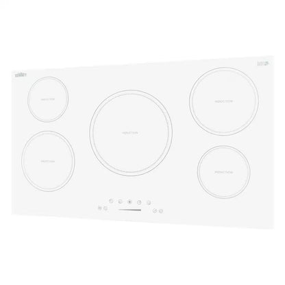 36 In. Electric Induction Cooktop in White with 5 Elements