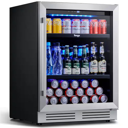 48 In. Dual Zone 52-Wine Bottles 140-Cans Beverage and Wine Cooler Side-By-Side Refrigerator Built-In Fridge in Black