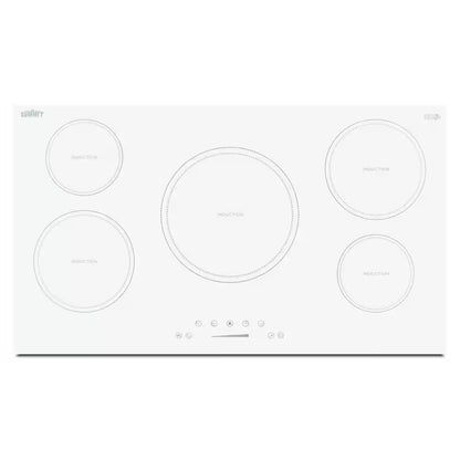 36 In. Electric Induction Cooktop in White with 5 Elements