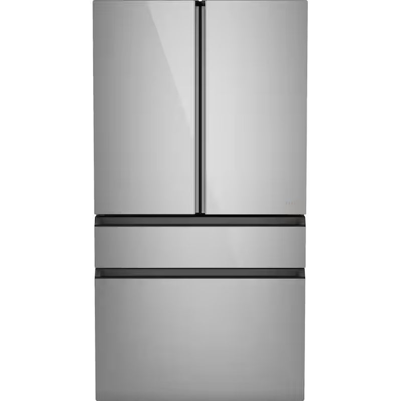 Counter-Depth 22.3-Cu Ft 4 -Door 36-In Wide Smart Compatible French Door Refrigerator with Ice Maker with Water and Ice Dispenser ( Matte Black with Brushed Stainless Handles ) ENERGY STAR Certified