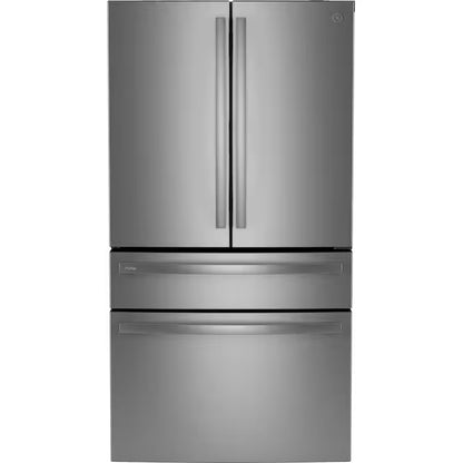Profile Counter-Depth 23.2-Cu Ft 4 -Door 36-In Wide Smart Compatible French Door Refrirator with Ice Maker with Water Dispenser ( Finrprint-Resistant Stainless Steel ) ENERGY STAR Certified