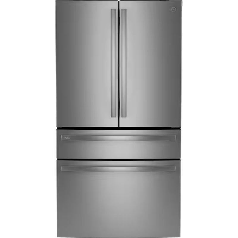Profile Counter-Depth 22.4-Cu Ft 4 -Door 36-In Wide Smart Compatible French Door Refrirator with Ice Maker with Water and Ice Dispenser and Door within Door ( Finrprint-Resistant Stainless Steel ) ENERGY STAR Certified