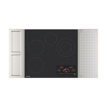 24 In. 4-Elements Smooth Electric Cooktop in Stainless Steel with Precision Glass Touch Controls and Double Power Zones